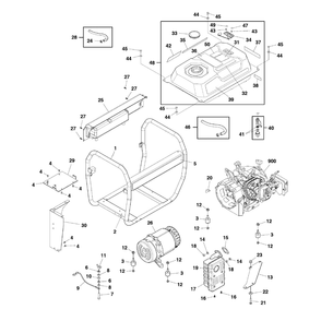 Main Unit Diagram and Parts List for 030790-00  Briggs and Stratton Generator